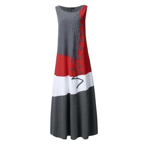 Women’s Color Block Dress - Picture 1 of 4